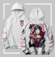 Sweat à capuche blanc Naruto Itachi Uchiha – Sharingan Vision