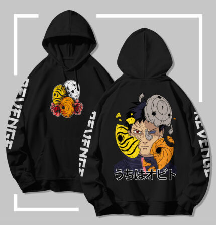 Sweat à capuche noir Naruto Obito Uchiha – Revenge Edition