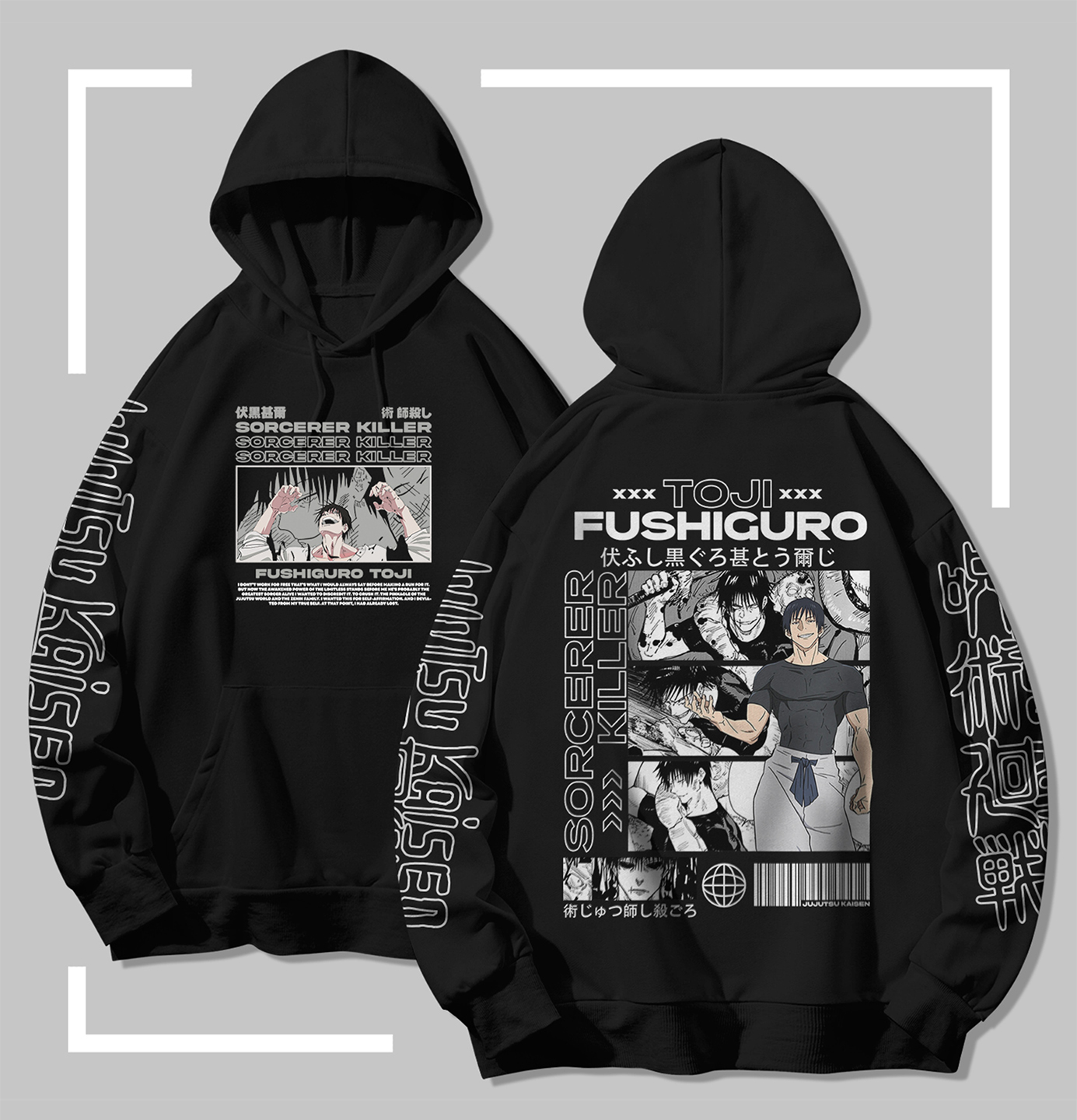 JJK Toji Fushiguro-Sorcerer Killer Sweat à capuche noir JJK Toji Fushiguro – Sorcerer Killer