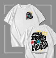 T-shirt blanc Make Money Not Friends