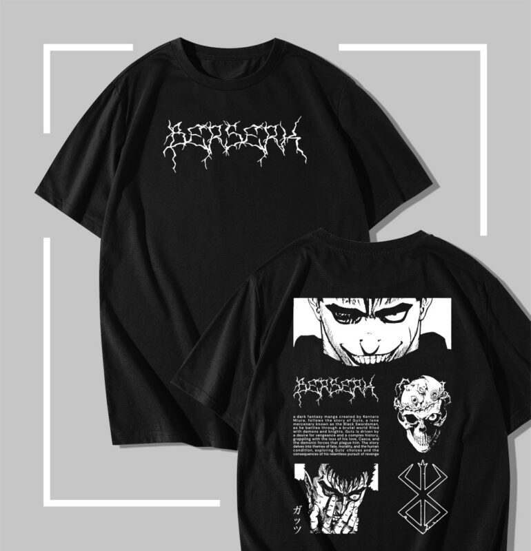 T-shirt noir Berserk Dark Fantsy