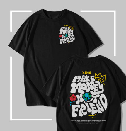 T-shirt noir Make Money Not Friends