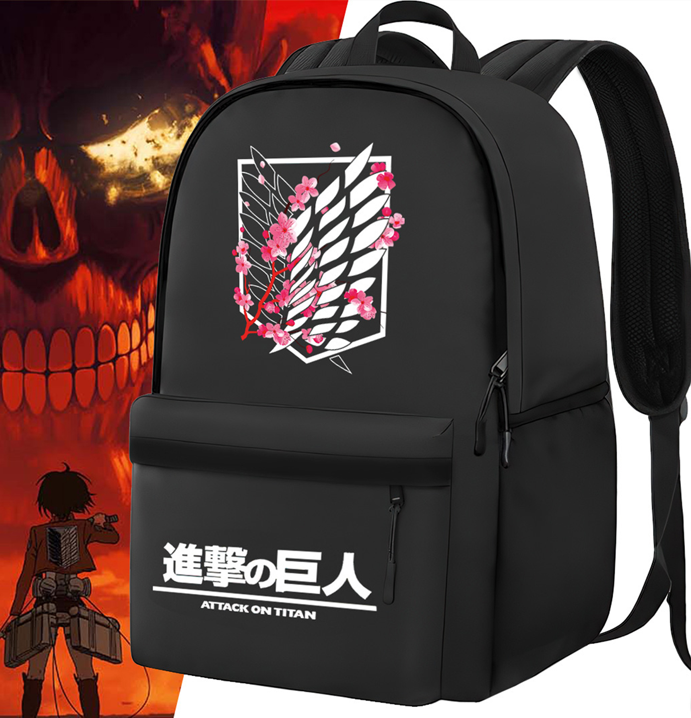 Sac à dos AOT Sakura Sac à dos noir AOT Sakura