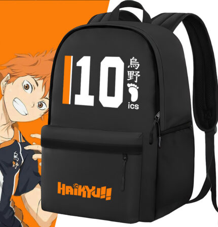 Sac à dos noir Haikyu Sac à dos Shoyo Hinata N° 10