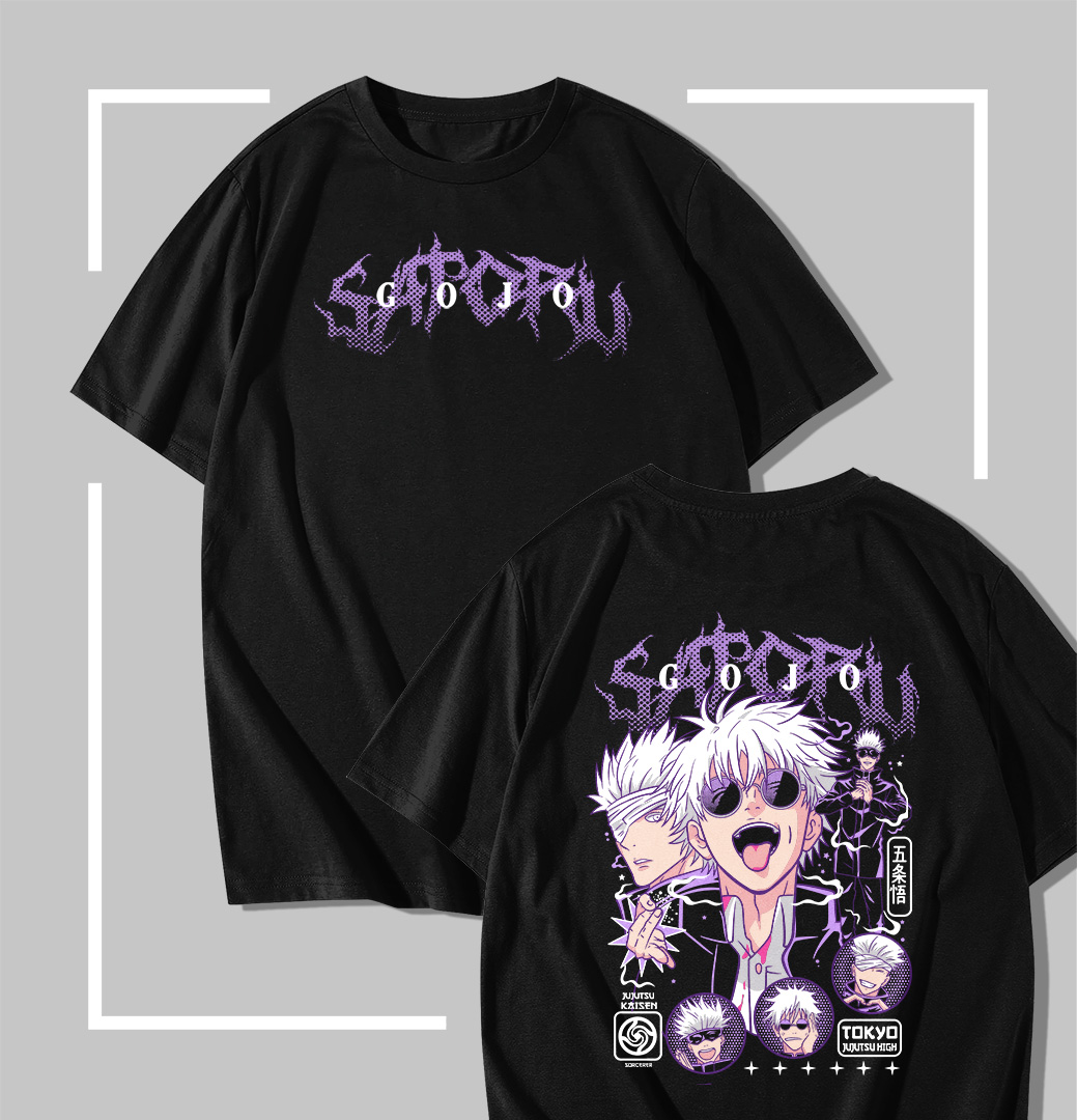 Gojo Satoru T-shirt noir jujutsu kaisen Gojo Satoru