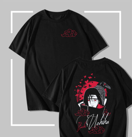 T-shirt noir Itachi Uchiha Crow Illusion