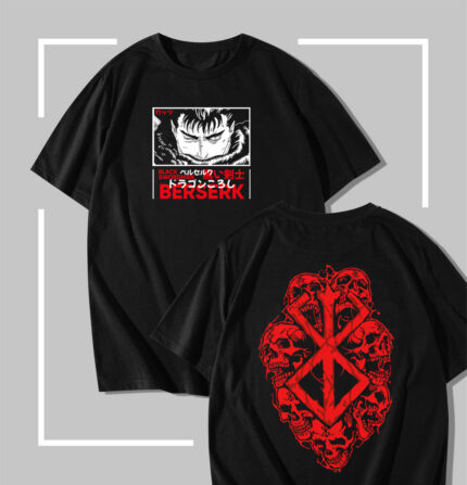 T-shirt noir Berserk Skulls