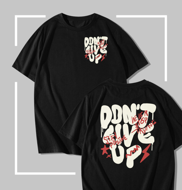 T-shirt noir Don't Give Up