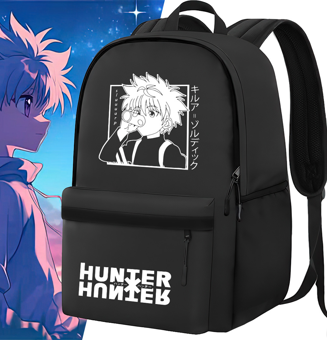 Sac à dos HXH Killua Sac à dos noir HXH Killua
