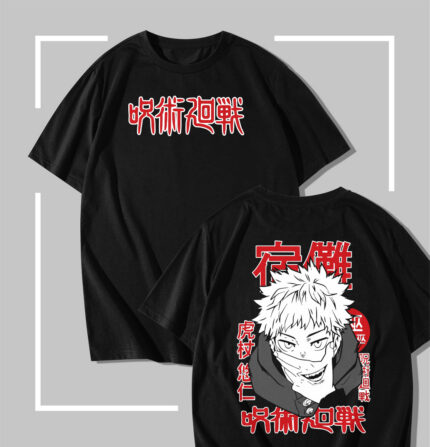 T-shirt noir jujutsu kaisen Yuji Itadori