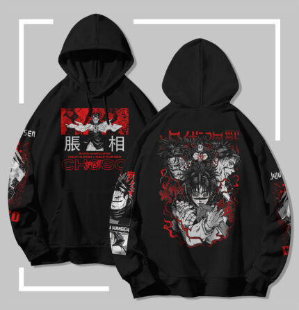 Sweat à capuche noir JJK Blood Manipulation - Choso