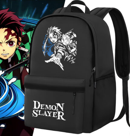 Sac à dos noir Demon Slayer Inosuke And Tanjiro