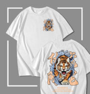 T-shirt blanc Powerful Roaring Tiger