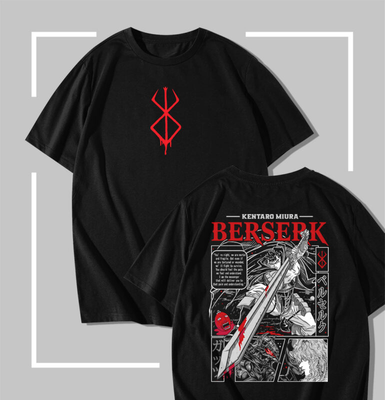 T-shirt noir Berserk Guts