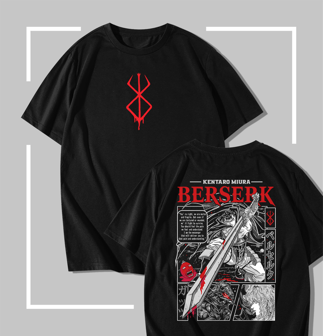 T-shirt Berserk Guts T-shirt noir Berserk Guts