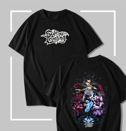 T-shirt noir Solo Leveling Sung Jin-woo Shadow Monarch Army