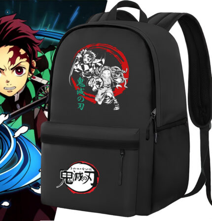 Sac à dos noir Demon Slayer Tanjiro and Nezuko