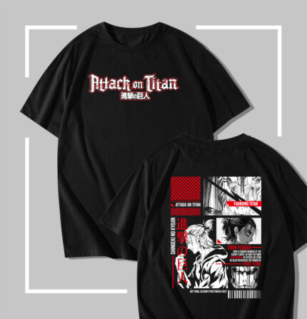 T-shirt noir Attack on Titan Eren Yeager Titan