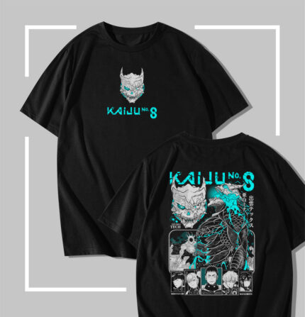 T-shirt noir Kaiju No. 8 Bio-Pulse & Squad Panels
