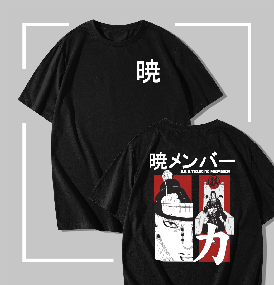 Pain Throne & Obito T-shirt noir Akatsuki Leaders – Pain Throne & Obito