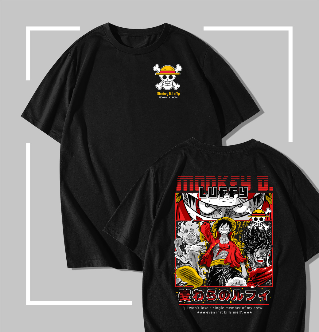 Luffy Captain's Resolve t-shirt noir One Piece Luffy Captain's Resolve