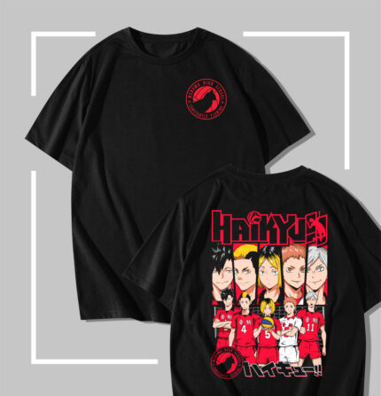 T-shirt Noir Haikyu Red Team Lineup