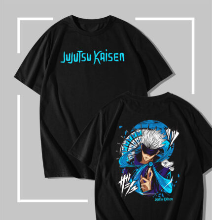 T-shirt noir jujutsu kaisen Gojo Blue Glow Aura