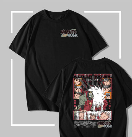 T-shirt Noir Jiraiya Sensei – Sage Mode vs Six Paths of Pain