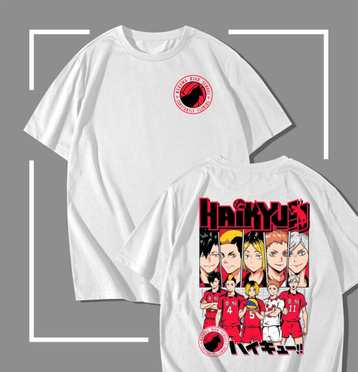 T-shirt blanc Haikyu Red Team Lineup