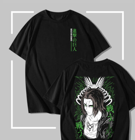 T-shirt noir Attack on Titan Eren Tatakae