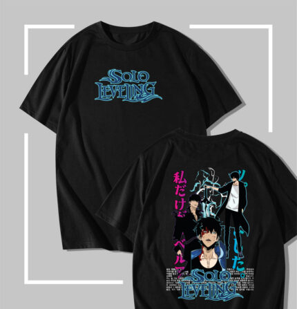 T-shirt noir Solo Leveling Sung Jin-woo Hunter Reawakening