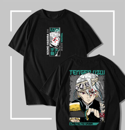 T-shirt noir Demon Slayer Tengen Uzui