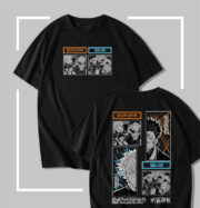T-shirt noir jujutsu kaisen Gojo vs Sukuna