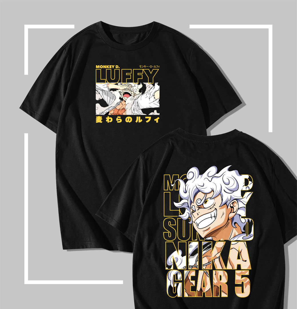 Luffy Nika Awakening t-shirt noir One Piece Luffy Nika Awakening