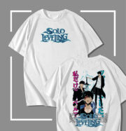 T-shirt blanc Solo Leveling Sung Jin-woo Purple Shadow Surge
