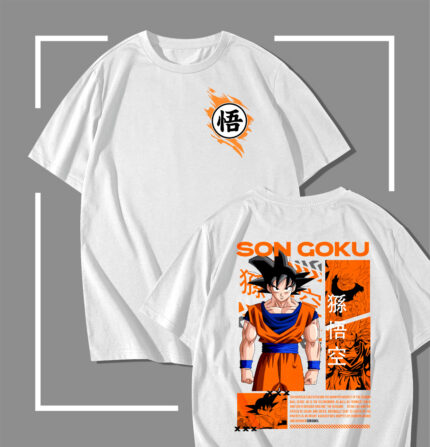 T-shirt blanc Dragon ball Son Goku