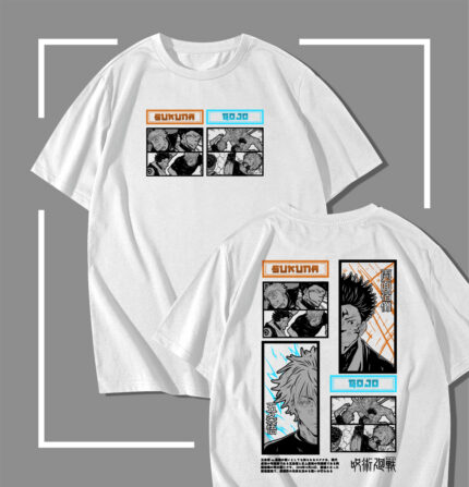 T-shirt blanc jujutsu kaisen Gojo vs Sukuna