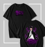 T-shirt noir Solo Leveling Sung Jin-woo Purple Shadow Surge