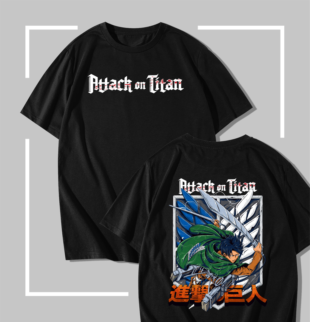 Levi Ackerman T-shirt noir Attack on Titan Levi Ackerman