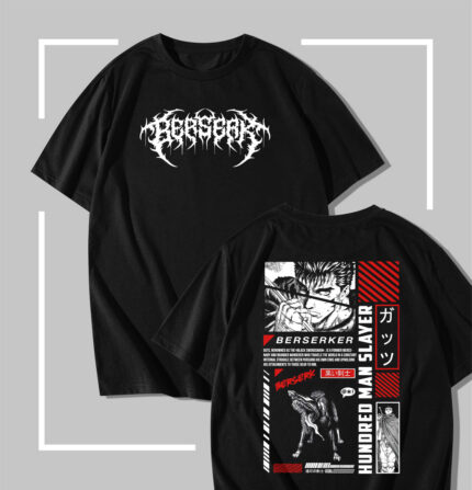 T-shirt noir Berserk Hundred Man Slayer