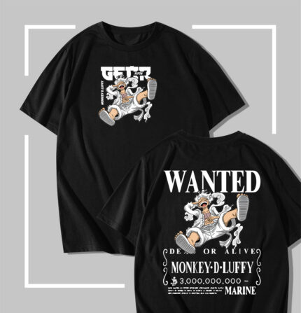 t-shirt noir One Piece Luffy Gear 5 Bounty Poster