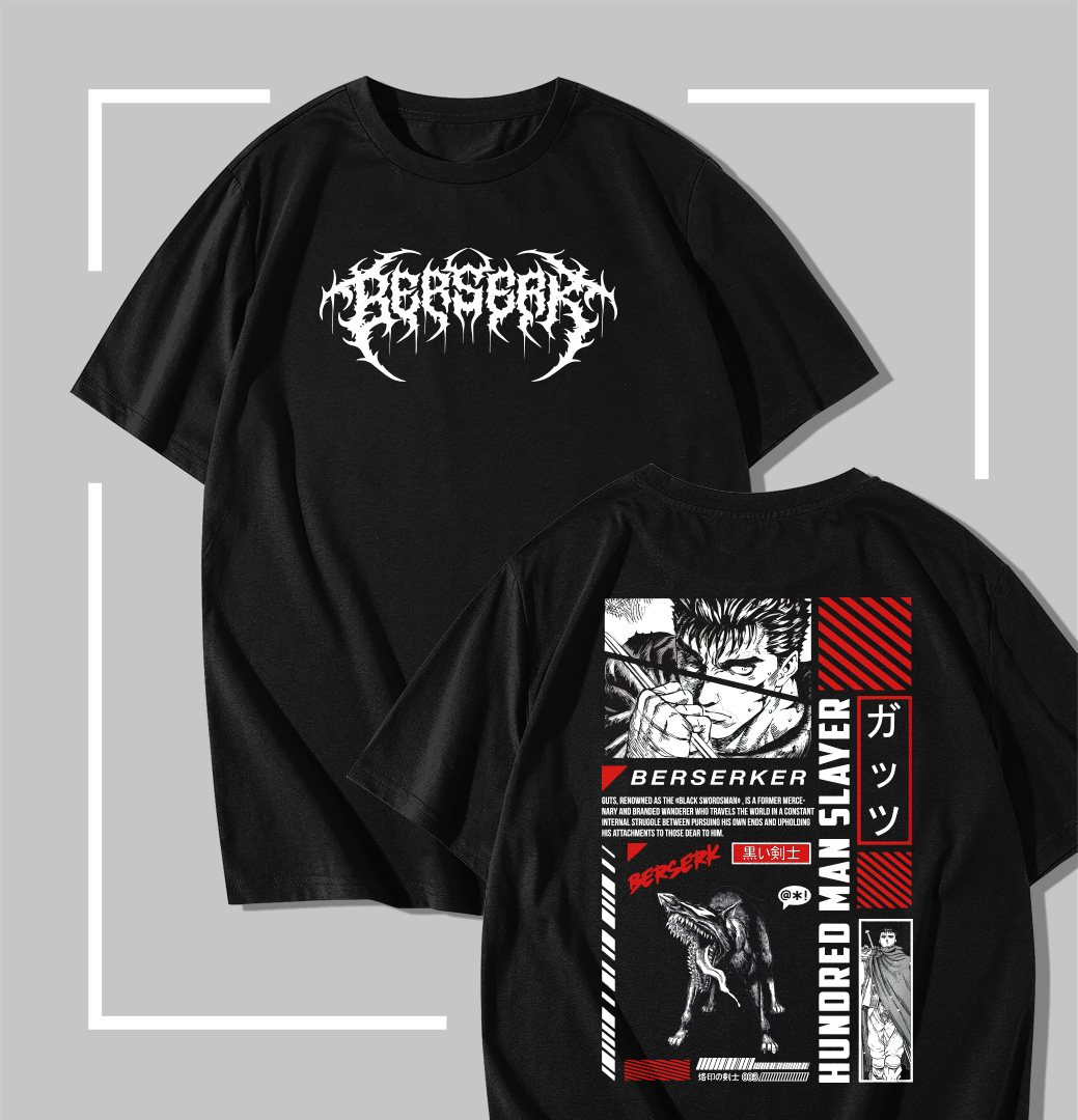 Hundred Man Slayer T-shirt noir Berserk Hundred Man Slayer