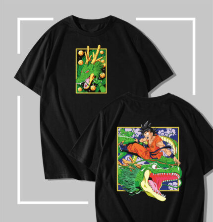 T-shirt Noir Dragon ball Goku & Shenron