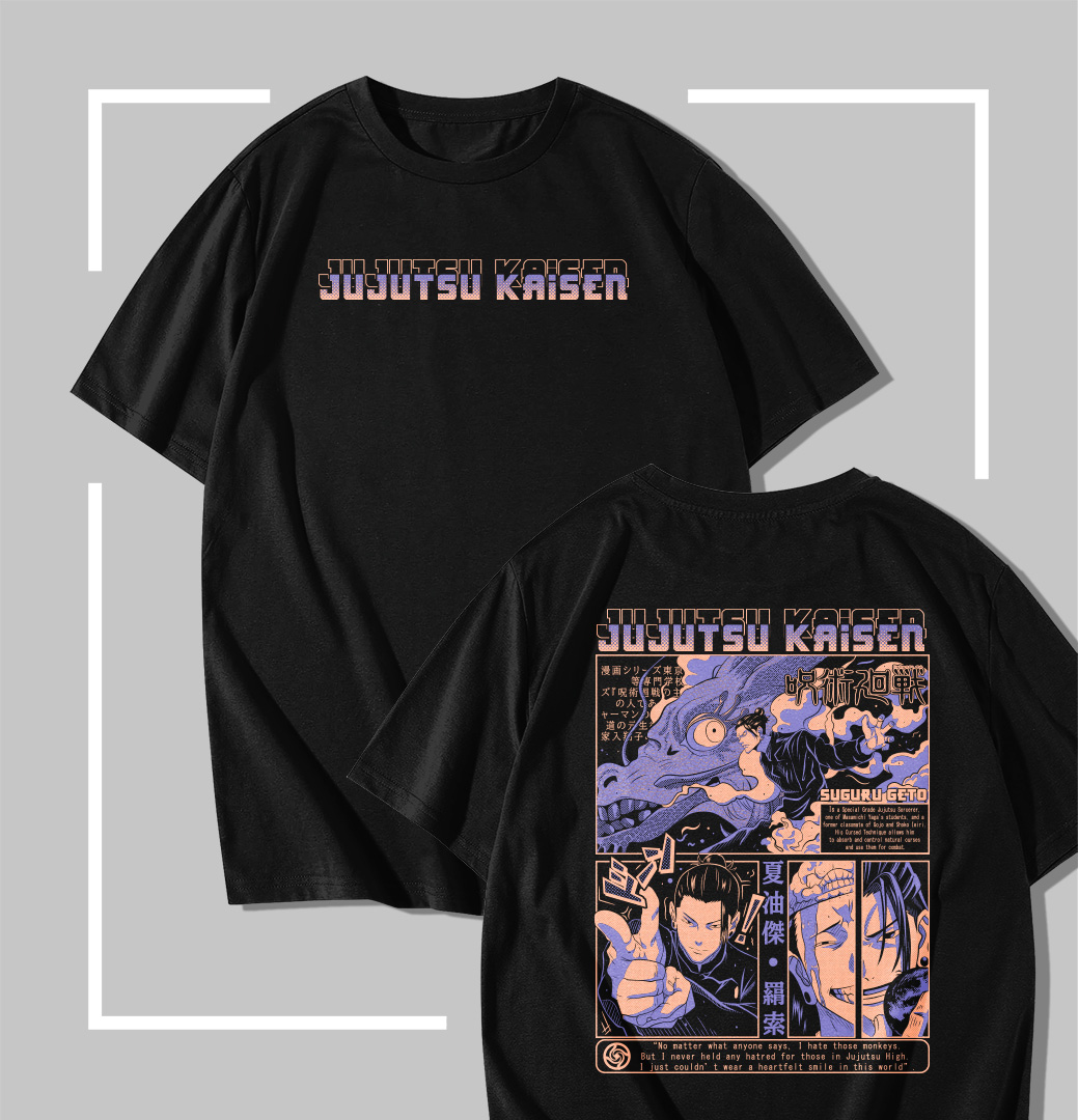 Suguru Geto Cursed Spirit T-shirt noir jujutsu kaisen Suguru Geto Cursed Spirit