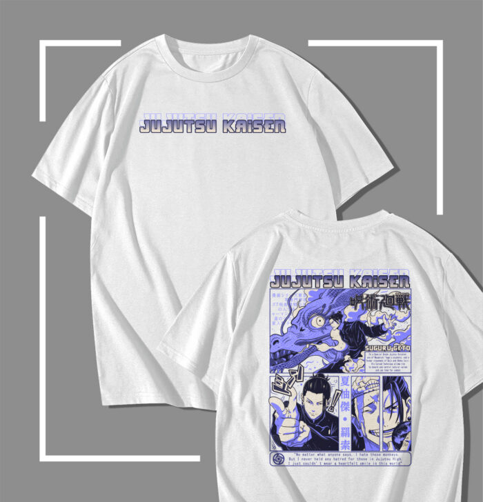 T-shirt blanc jujutsu kaisen Suguru Geto Cursed Spirit