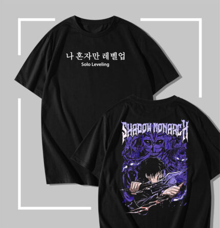 T-shirt noir Solo Leveling Sung Jin-woo – Shadow Monarch