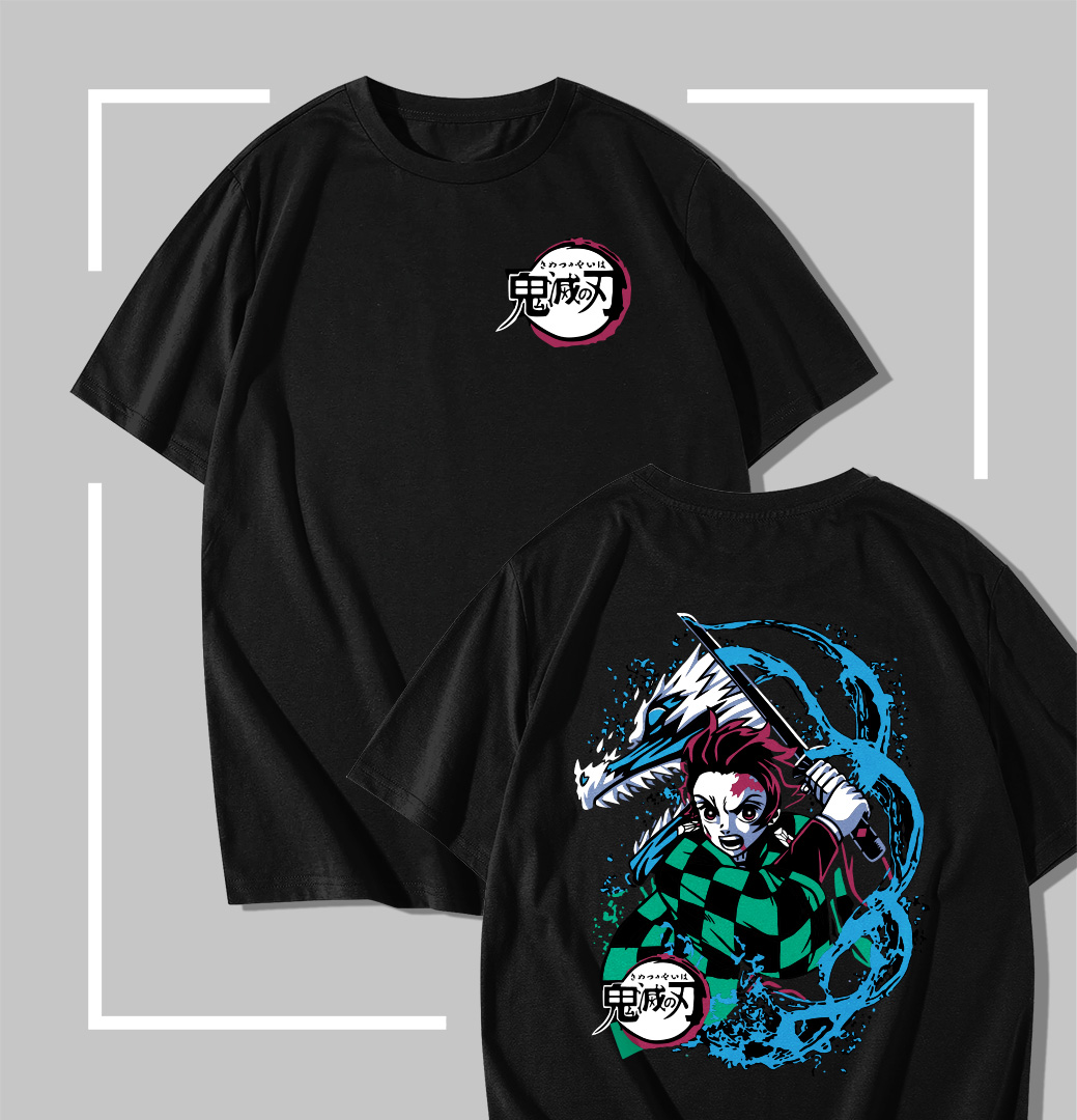 T-shirt Water Breathing T-shirt noir Demon Slayer Water Breathing