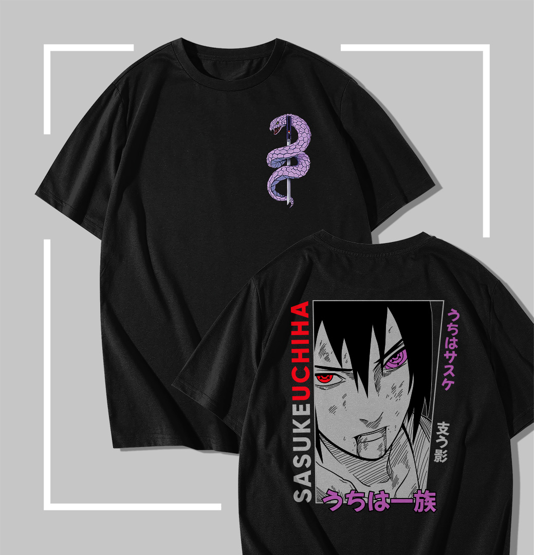 Sasuke Uchiha Purple Snake T-shirt Noir Sasuke Uchiha Purple Snake
