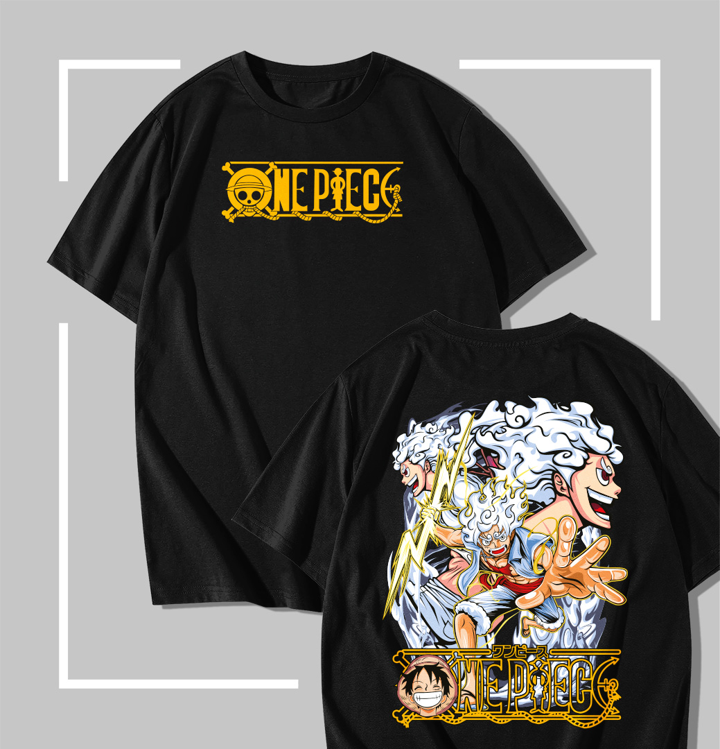 Luffy Gear 5 Lightning Strike t-shirt noir One Piece Luffy Gear 5 Lightning Strike