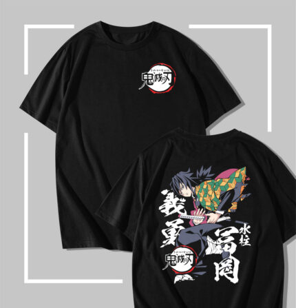 T-shirt noir Demon Slayer Tomioka Dead Calm